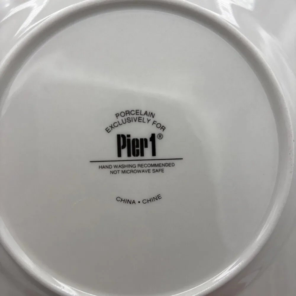 Pier 1 Imports Martini Glass Appetizer Salad Plates Set of 4 Gold Rim 7.5